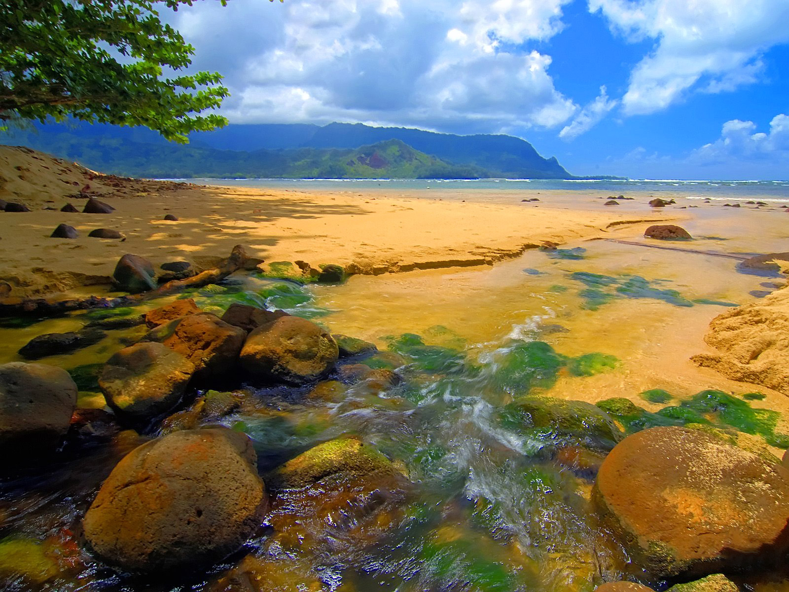 Bali Hai stream, Kauai, Hawaii beach wallpaper - Beach Wallpapers