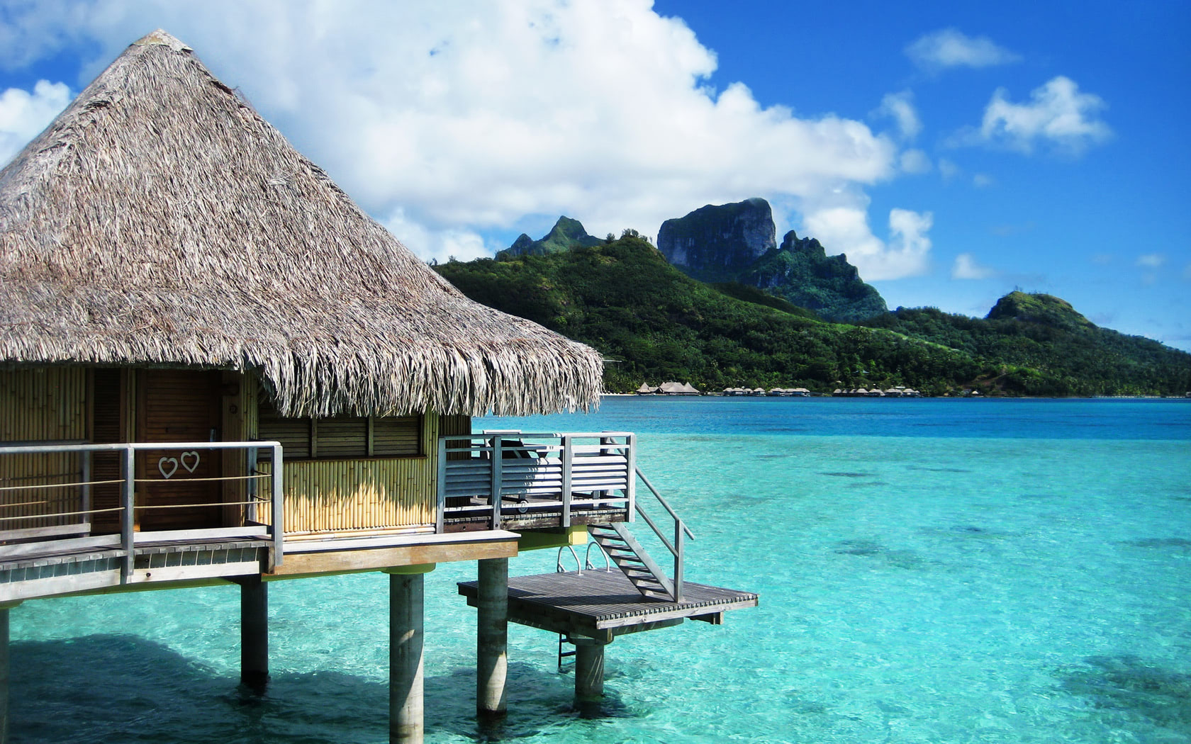 Bora Bora Bungalow Resort On The Beach Wallpaper Beach Wallpapers