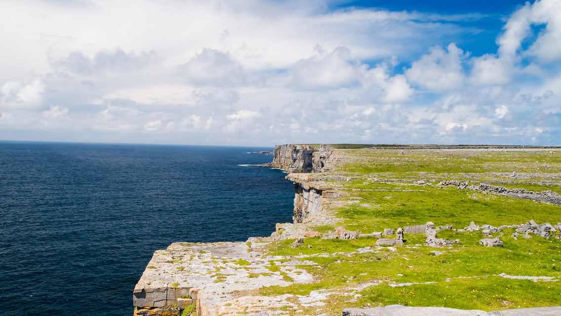 Wallpaper Coast, sea, beach, cliff, meadow 3840x2160 UHD 4K Picture, Image