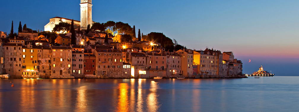 A breath-taking sky at the night in Rovinj, Croatia