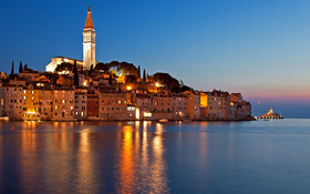 A breath-taking sky at the night in Rovinj, Croatia