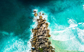 Aerial shot in La Digue, Seychelles