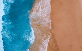 Aerial view of Bondi Beach coast, Australia
