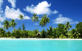 Awesome noon on tropical beach wallpaper
