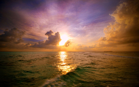 Beach Background Of Maldivian Sunset