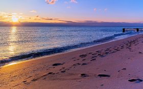 Beautiful sunset on the Black Sea coast in Crimea