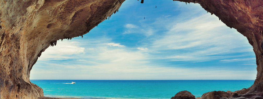 Caves on the beach Cala Luna, Sardinia, Italy