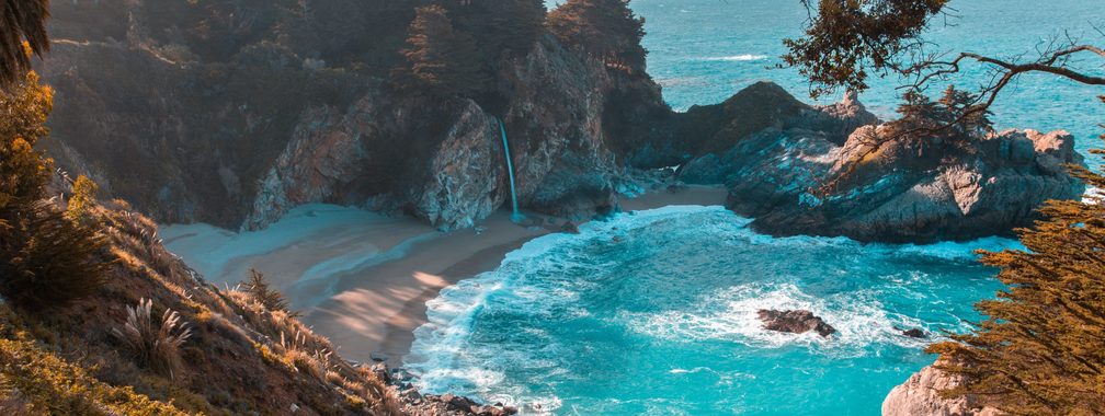 Cliff view on McWay Falls, United States