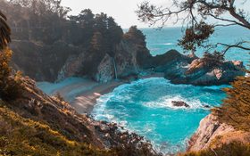 Cliff view on McWay Falls, United States