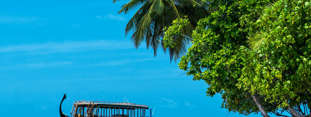 Dhoni boat at Dhigurah Island in the Maldives