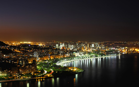 Exciting view of Rio de Janeiro at night wallpaper