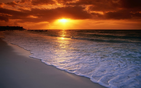 Good evening ocean side beach background