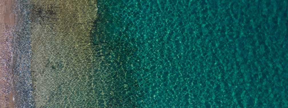 Green waters of a beach in Leros, Greece