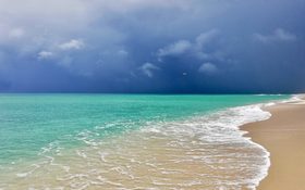 Hurricane Dorian on the horizon in Miami Beach, Florida