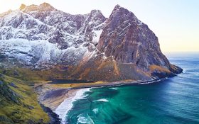 Kvalvika Beach, a pearl on the Lofoten islands, Norway