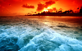 Magical ocean sunset wallpaper