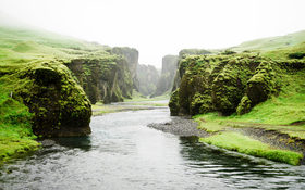 Magical river fog in Fjadrargljufur, Iceland