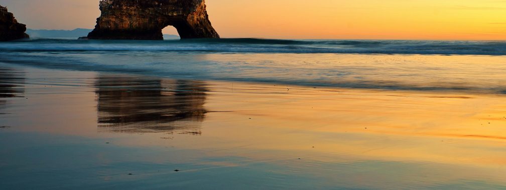 Magical sunset at Natural Bridges in Santa Cruz California