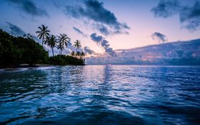 Magnificent sunrise in Sainte-Anne, Guadeloupe