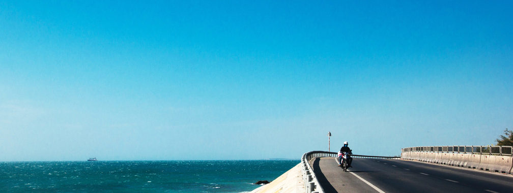 Motorcycle on the move in Phan Rang–Tháp Chàm, Vietnam