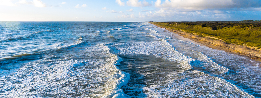 Ocean wave at sunset in Jacksonville, Fl, USA