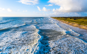 Ocean wave at sunset in Jacksonville, Fl, USA