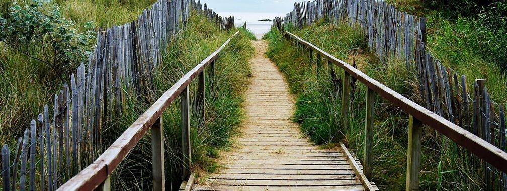 Path to the West Sands Beach in St Andrews, Scotland