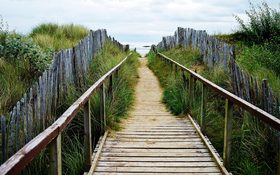 Path to the West Sands Beach in St Andrews, Scotland