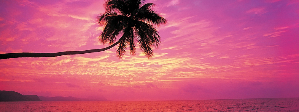 Rainbow sunset beach wallpaper