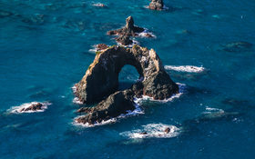 Rocky formation in a magical D’Urville Island, New Zealand