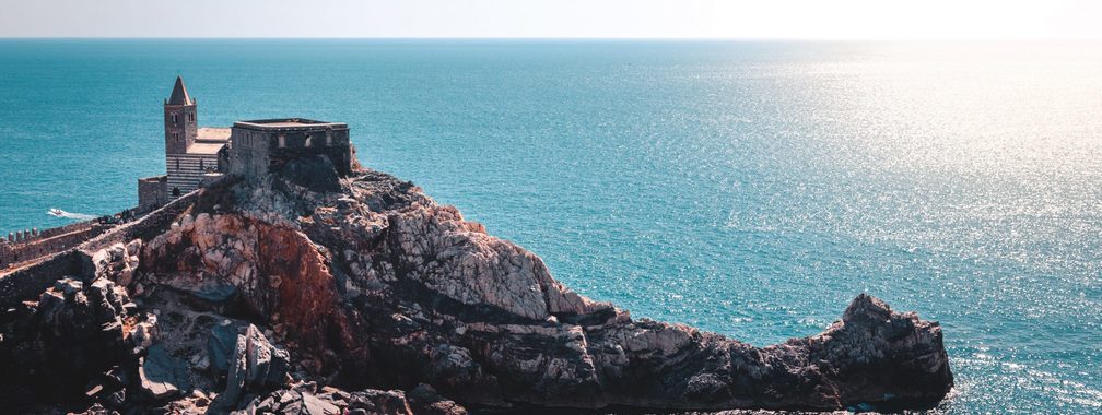 Romantic castle on the shore in Portovenere, Italy