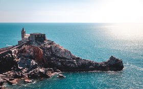 Romantic castle on the shore in Portovenere, Italy