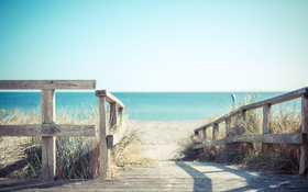 Romantic view on a sandy beach in Scharbeutz, Germany