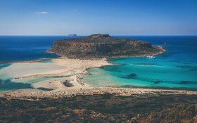 Scenery of ocean in Balos Lagoon, Kissamos, Greece