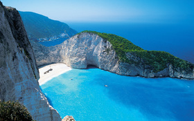 Shipwreck beach Zakynthos, Greece – wallpaper