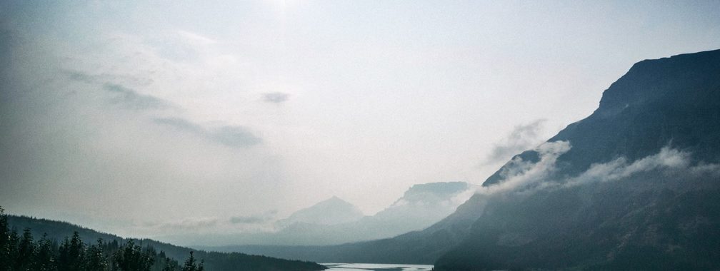 Small clouds over Saint Mary Lake, United States