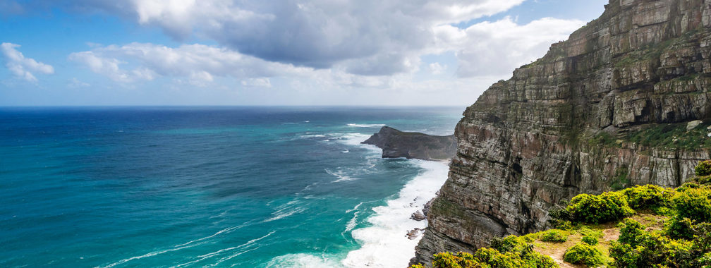 Strong waves crashing at the Cape of Good Hope, South Africa