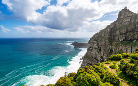 Strong waves crashing at the Cape of Good Hope, South Africa