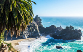 Stunning McWay Falls on the coast of Big Sur in central California