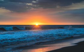 Sunset in the pacific coast of Monterrico, Guatemala