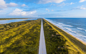 The adventurous coastline on the beach in Jacksonville, Florida