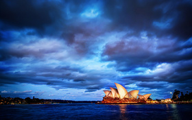 The beautiful wallpaper of the Opera House in Sydney