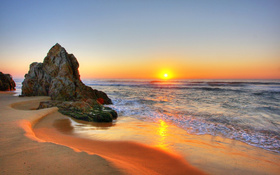 The inspiring view of sunrise on Tathra Beach, Australia