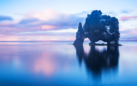 The majestic Hvítserkur sea stack in North West Iceland