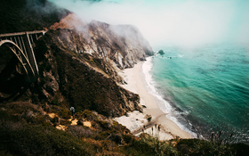 The most beautiful coastlines in the world in Bixby Canyon Bridge, California