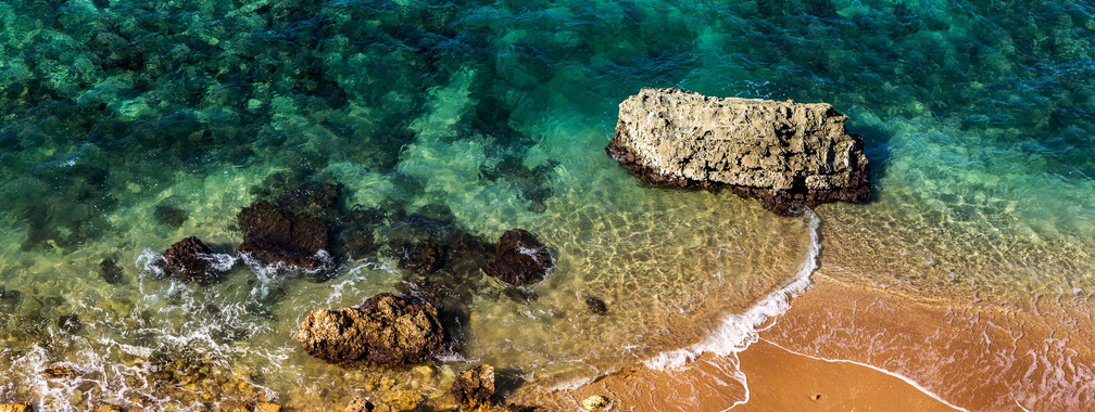 The quiet and relaxing beach at Herzliya, Israel