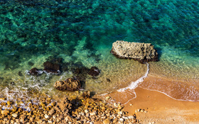 The quiet and relaxing beach at Herzliya, Israel