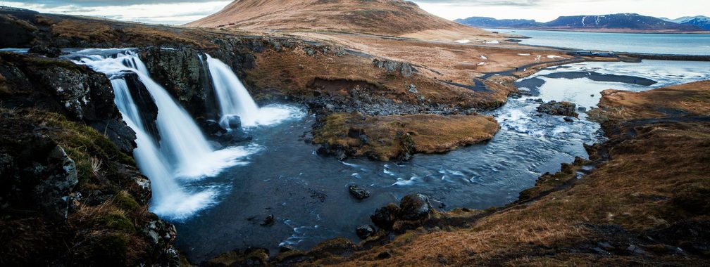 The stunning waterfall at Kirkjufellsfoss, Iceland