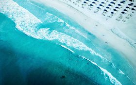 The view from the top of the Burj Al Arab in Dubai