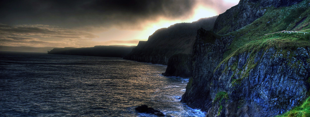 The wallpaper of amazing coastline of Ballintoy in Northern Ireland